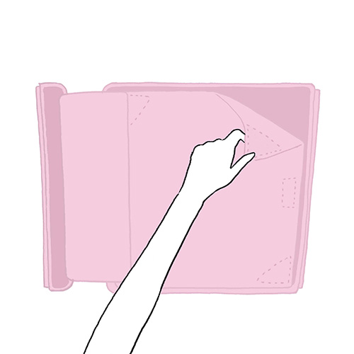 心地よい肌触りでふくらはぎを包み込む。内側の生地は着脱式で洗濯OK。