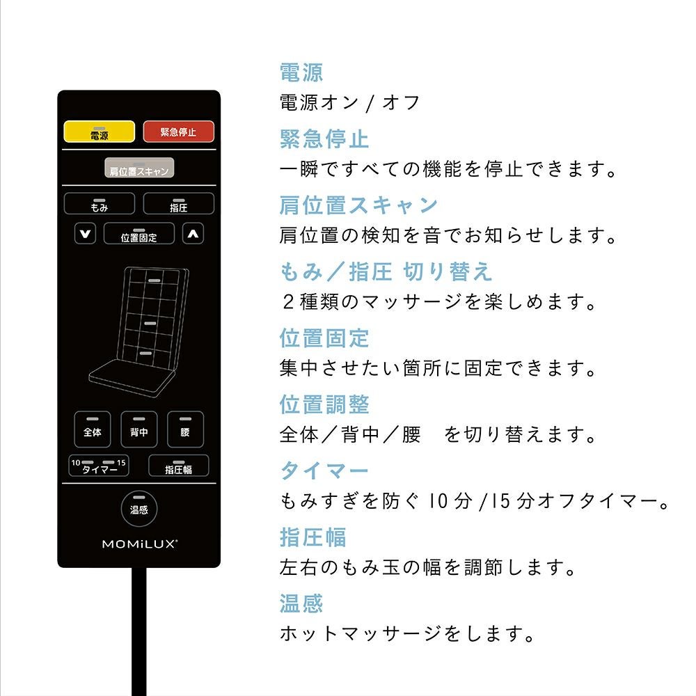 MOMiLUX(もみラックス) ボディスキャン シートマッサージャー グレー