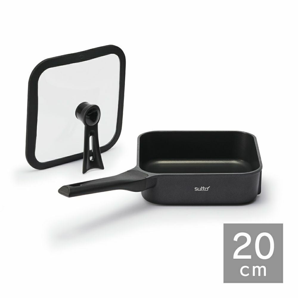 sutto(スット) IH対応 スマートフライパン 20cm SUT20BK (ふた付き