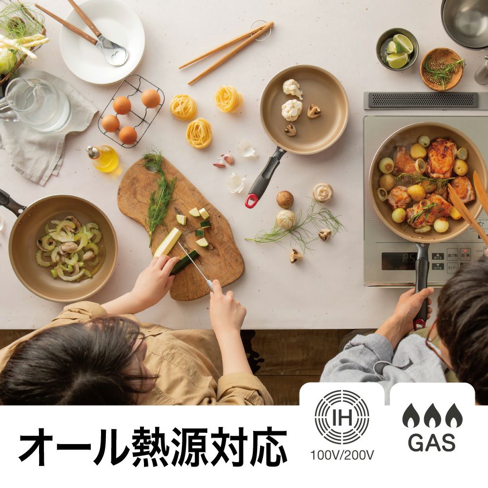 evercook α (エバークック アルファ) IH対応 フライパン 28cm レッド 2