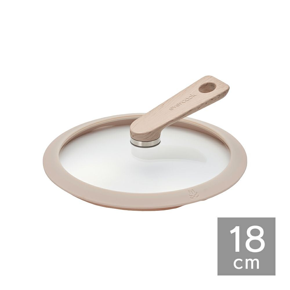 evercook(エバークック) DECO 18cm ガラスふた ベージュ EDGC18BE【HO