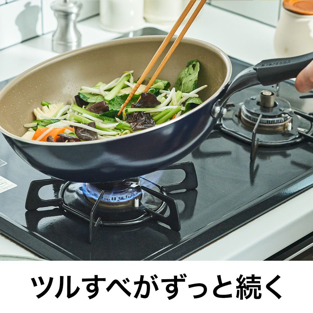 evercook(エバークック) ガス火専用 軽量 フライパン 28cm ネイビー