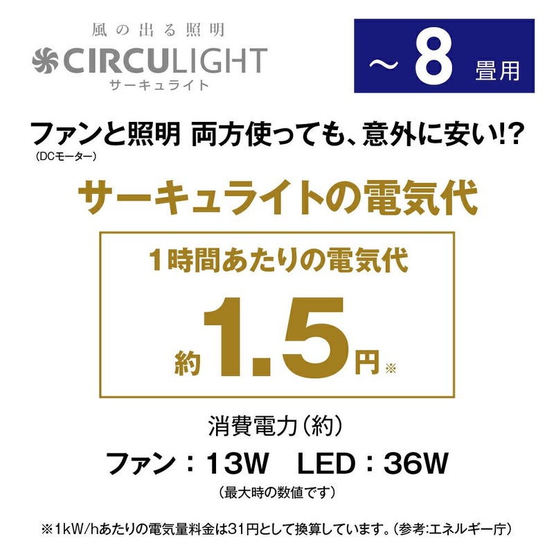 CIRCULIGHT(サーキュライト) シーリングシリーズ 8畳タイプ DCC-A08CM 