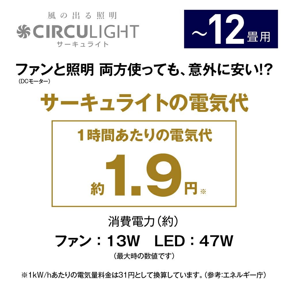【新品】サーキュライト スタンダードモデル 12畳用 KCC-A12CML サーキュレーターライト 引掛けシーリング CIRCULIGHT(サーキュライト