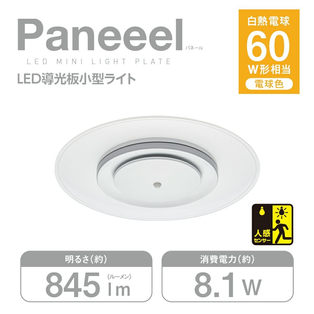 Paneeel(パネール) 人感センサー搭載導光板小型ライト 60W相当 電球色