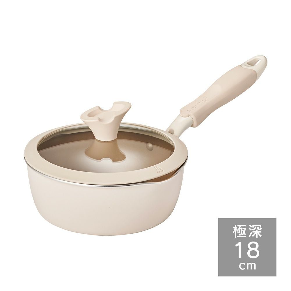 evercook(エバークック) IH対応 マルチに使える鍋パン 18cm アイボリー