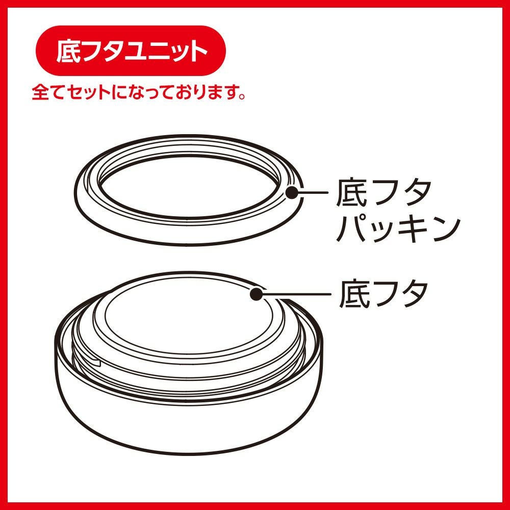 sokomo そこまで洗えるボトル 800ml・1.0L 専用 底フタユニット3 SAMB