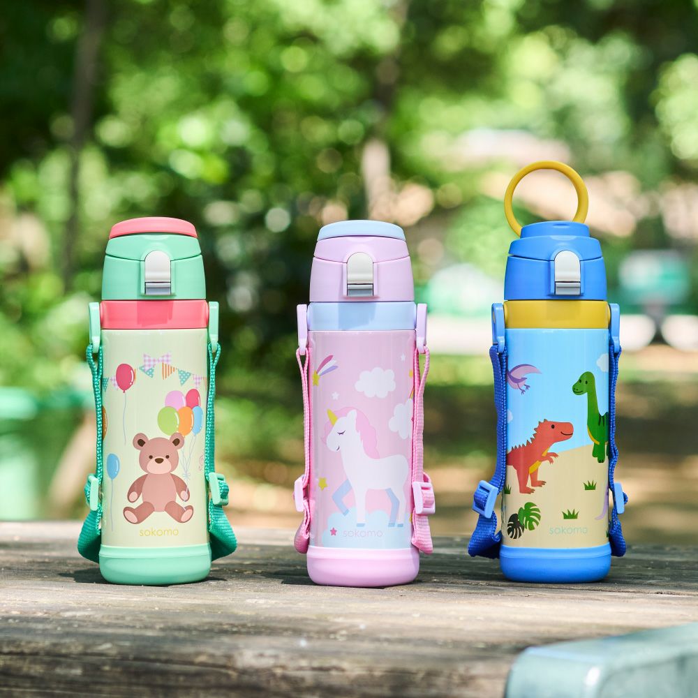 sokomo そこまで洗える3WAYキッズボトル 600mlGR くま SAKB600GR【HO