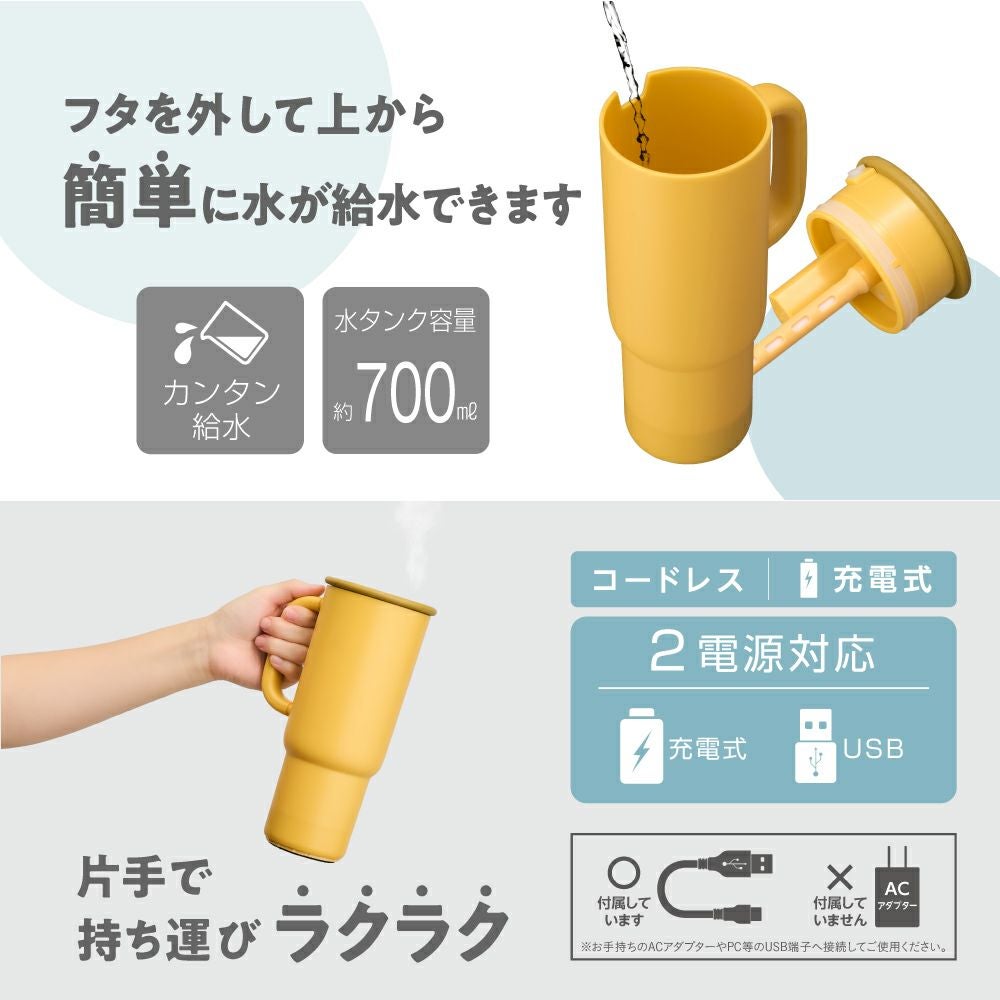 ◇大決算◇Korobaan (コロバーン) サーモカラー加湿器 イエロー KWA