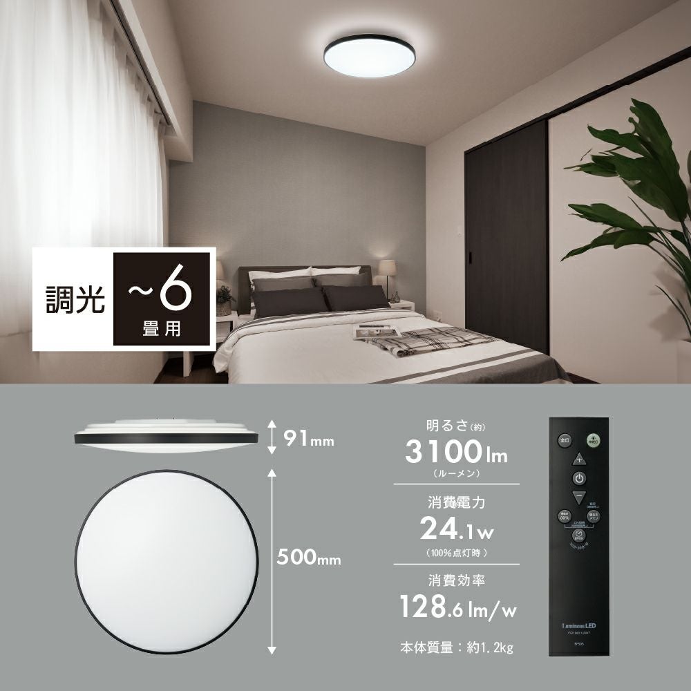 ◇大決算◇LuminousLED(ルミナス) LEDシーリングライト ブラック