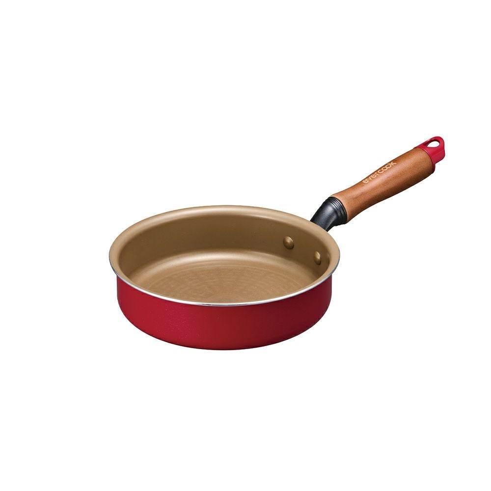 evercook(エバークック) IH対応 フライパン16cm レッド 500日保証
