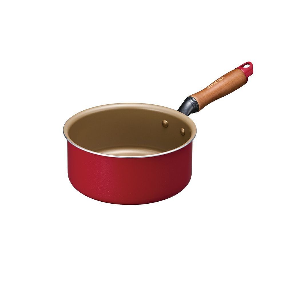 evercook(エバークック) IH対応 フライパン16cm深型 レッド 500日保証