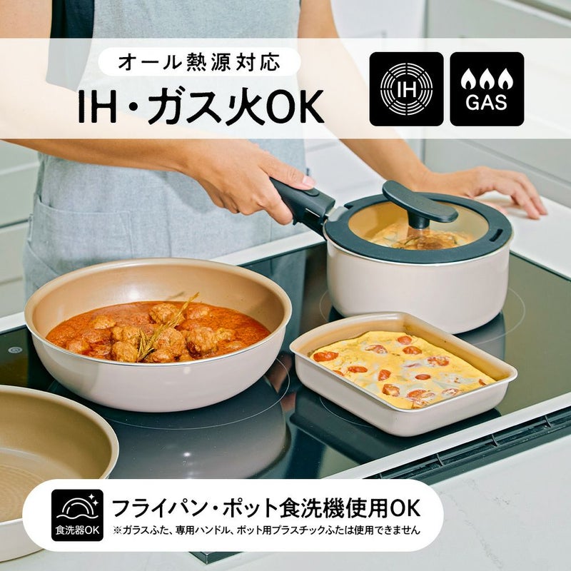 evercook fit (エバークック フィット) 着脱式 フライパン 7点セット 