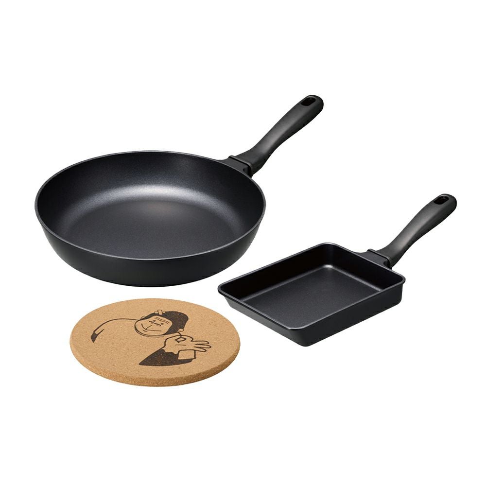 ゴリラのひとつまみ ガス火専用 3点セット GRFP1326BK【HO