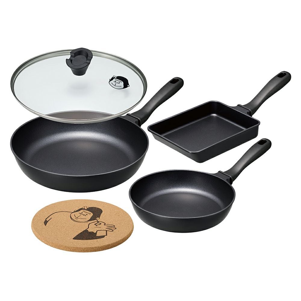 ゴリラのひとつまみ ガス火専用 5点セット GRFP5BK【HO】 | DOSHISHA