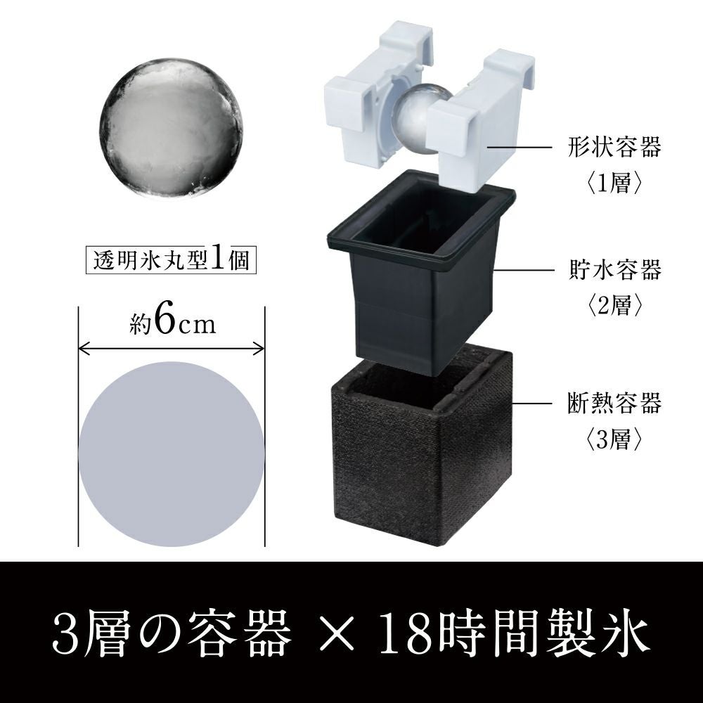 透明まる氷 1個 製氷器 DCI-B61 【HO】 | DOSHISHA Marche