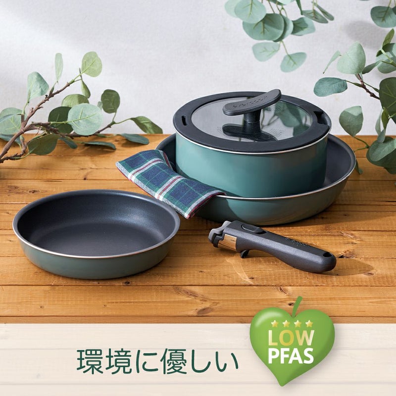 evercook GREEN (エバークック グリーン) IH対応 着脱式 フライパン 