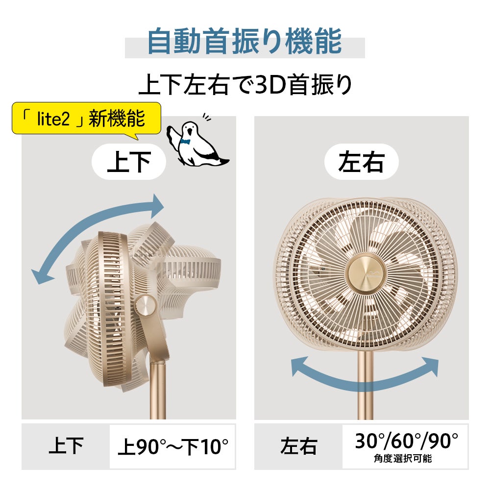 ◇夏涼◇Kamomefan (カモメファン) +c lite 2 シルバー 扇風機 K