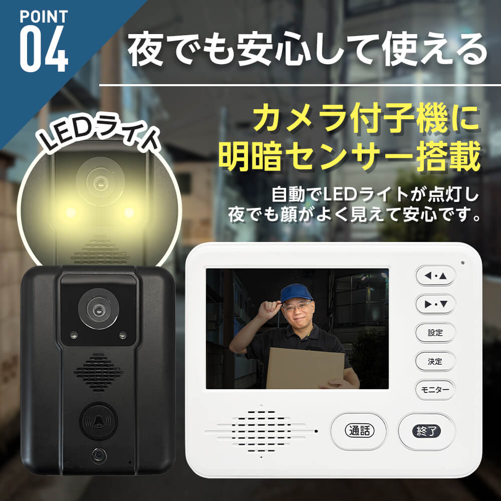 ワイヤレステレビドアホン ドウシシャ 簡単取り付け 工事不要 DDPH-1