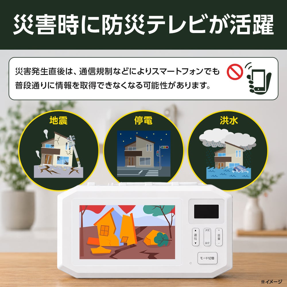 レスQ TV 手回し防災ワンセグテレビ AM/FMラジオ CAR-1 【AVT