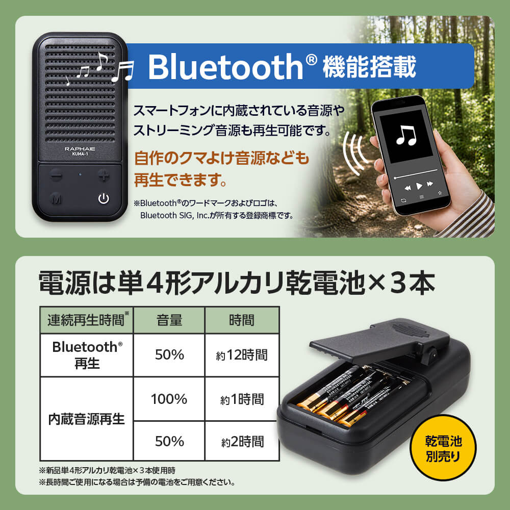 くまようじん 7パターン音源内蔵 Bluetooth®スピーカー KUMA-1
